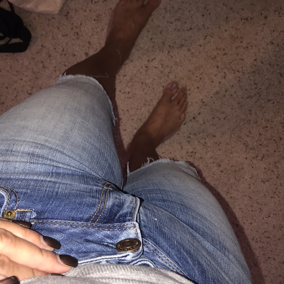 American Eagle outfitters Jean Bermuda shorts kick boot super stretch Sz 10 - Picture 5 of 12